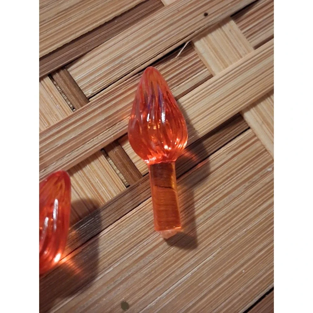 Vintage Lot of 33 Orange Flame Christmas Light Covers 7/8